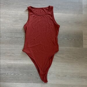 Elegant Sleeveless Red Bodysuit